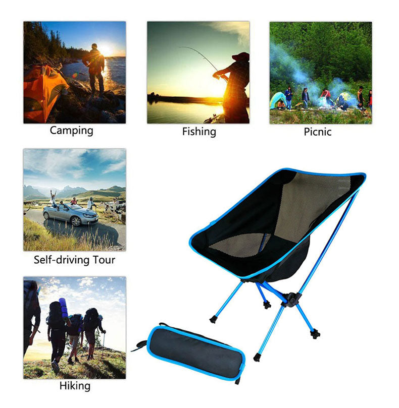 Silla plegable ultraligera de viaje, silla para exteriores para acampar, portátil, para playa, senderismo, asiento para Picnic, herramientas de pesca