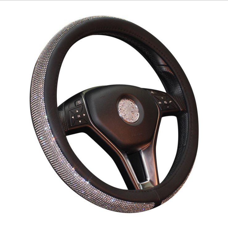 Car steering wheel handle set Four seasons universal really cute feminine cartoon leather anti-slip handle