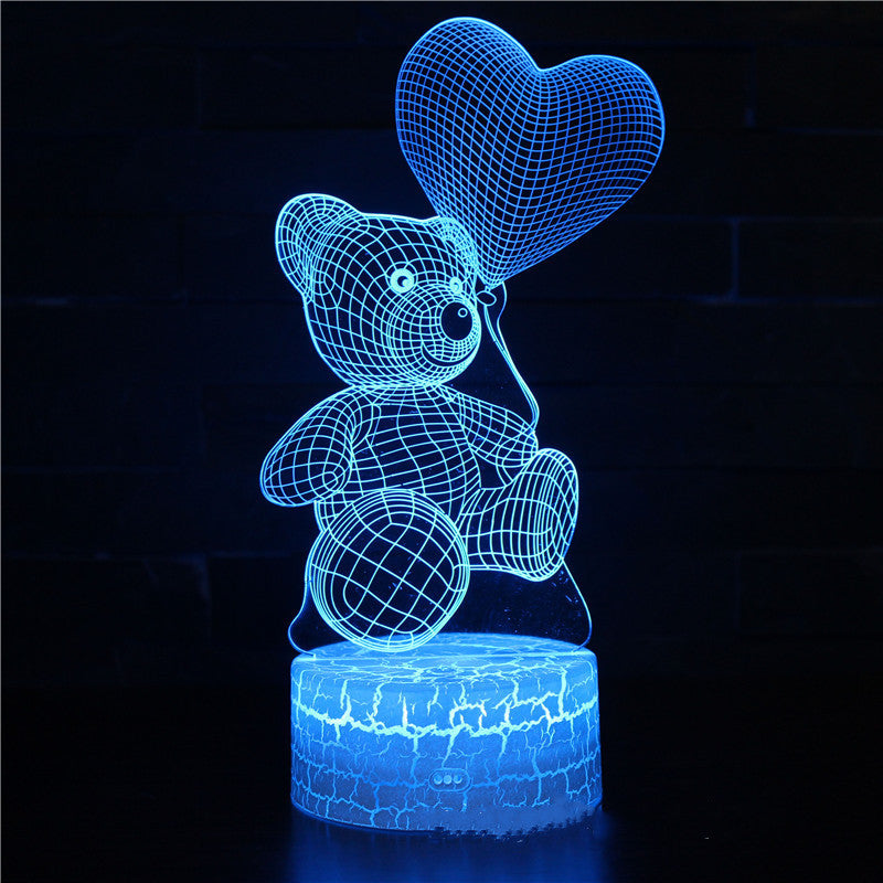 Lámpara 3D de acrílico, luces LED nocturnas USB, lámpara de letrero de neón, decoraciones navideñas para el hogar, dormitorio, decoración de cumpleaños, regalos del Día de San Valentín