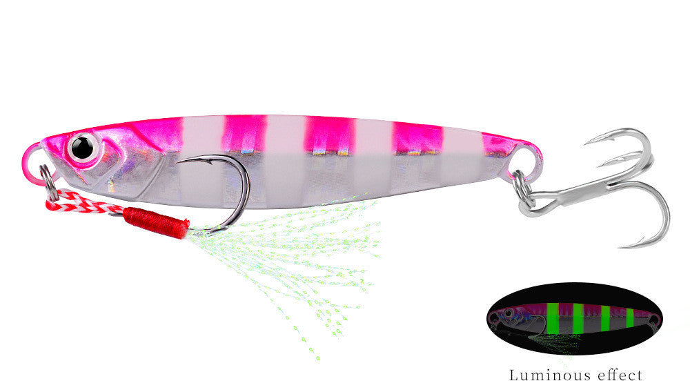 Luminous Long Shot Double Hook Iron Plate Metal Lure Bionic Fake Bait Submerged Fishing Bait Fishing Gear