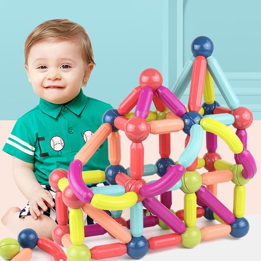 Juguetes para bebés, palo magnético, juego de bloques de construcción, juego de imanes para niños, imanes para niños, bloques de juguete magnéticos