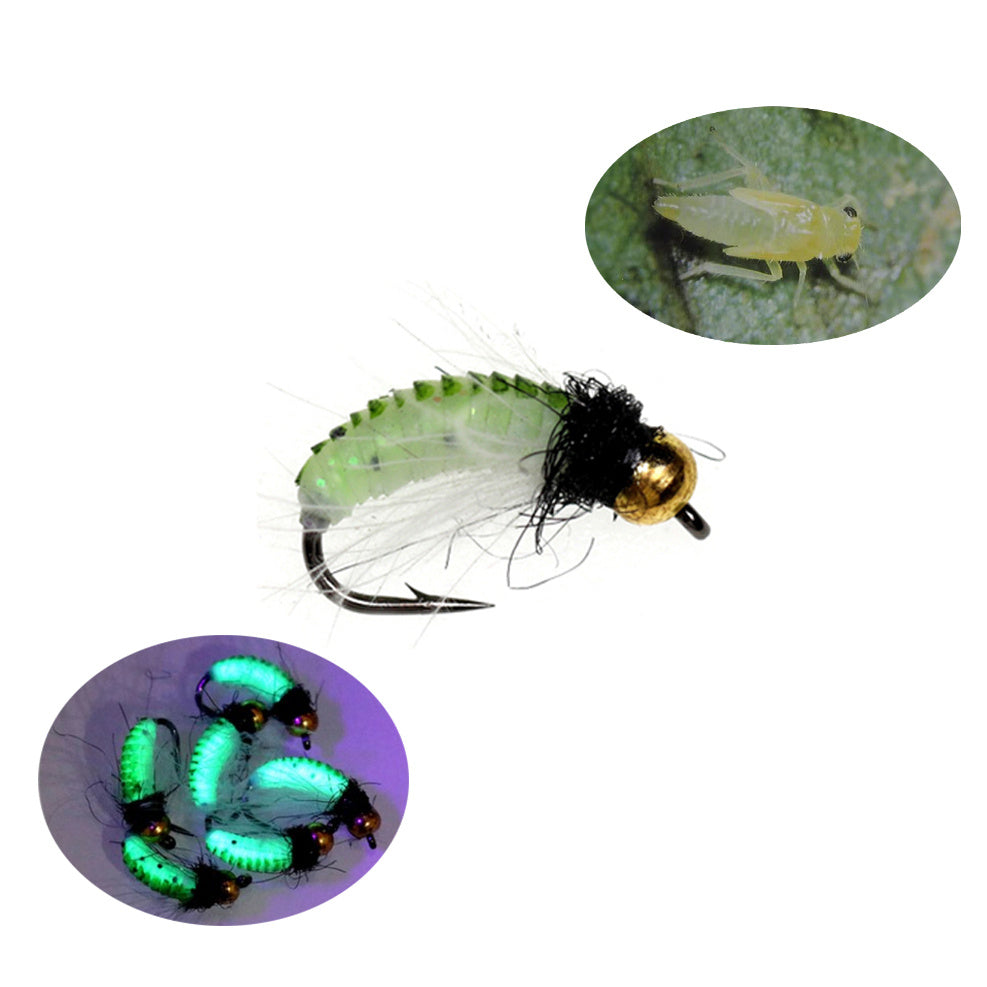 Copper Head Submerged Fluorescent Color Luia Fly Fishing Wool Hook