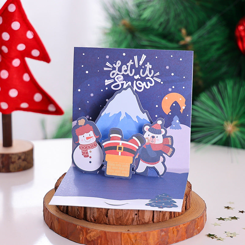 3D Christmas Stereoscopic Greeting Cards Thanksgiving Day Blessing