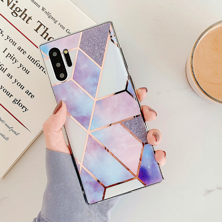 Electroplated marble mobile phone case