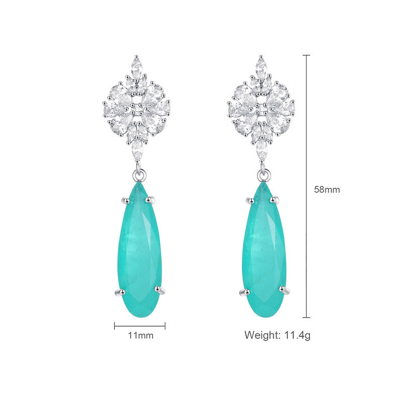 Exquisitely Inlaid Emerald Drop Earrings