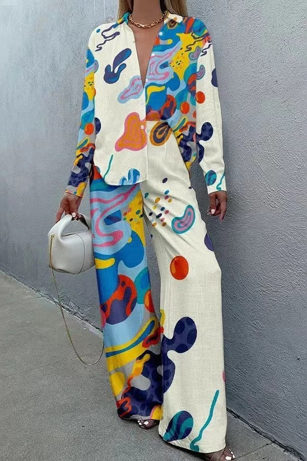 Digital Printing Fashion Ladies Long-sleeve Suit