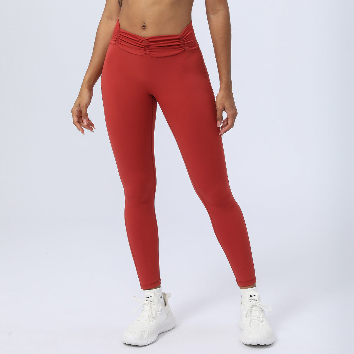 Pantalones deportivos plisados ​​para yoga para mujer