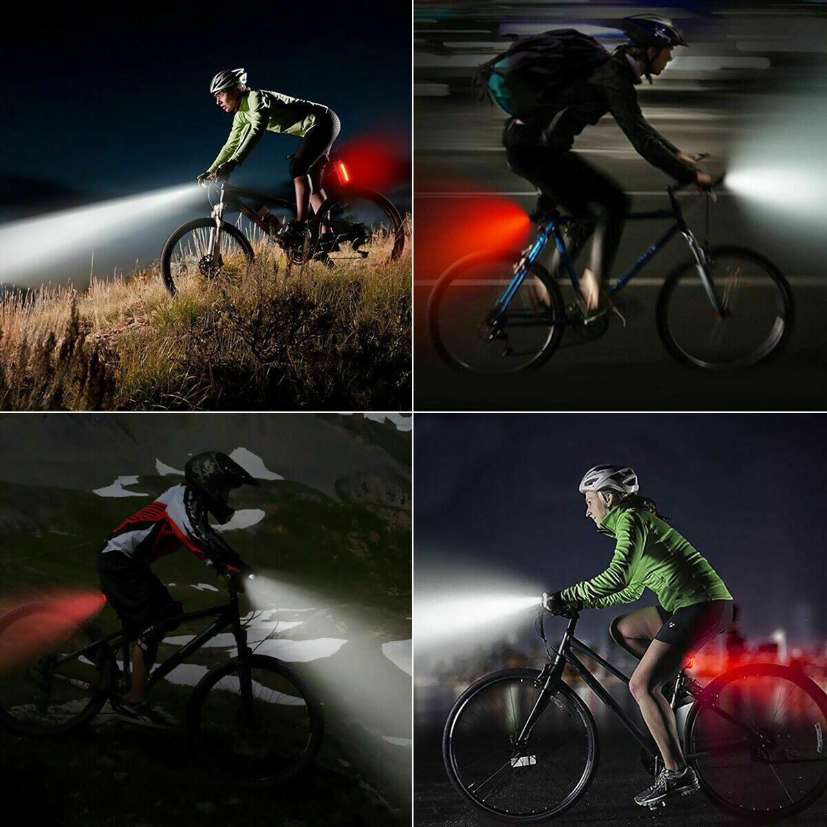 Faro de bicicleta LED recargable por USB, luz frontal de bicicleta, lámpara delantera trasera para ciclismo, luz de bicicleta a prueba de lluvia, luz LED de bicicleta recargable por USB