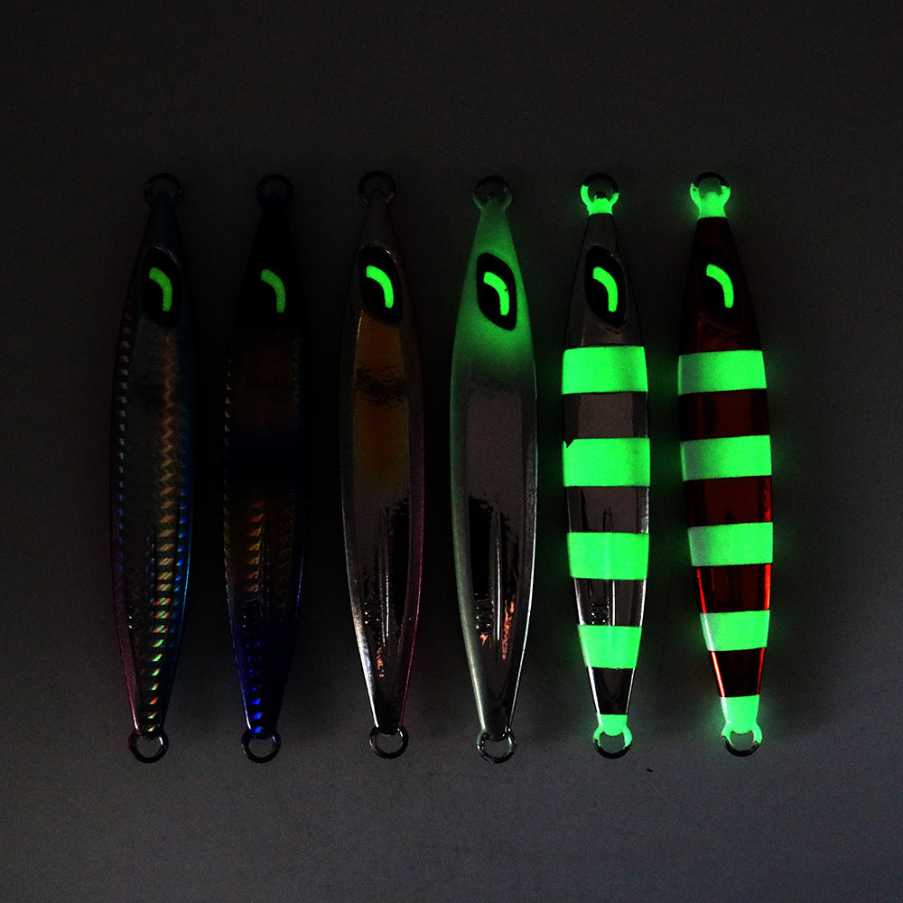 CASTFUN 130g 160g Luminous Eye Deep-sea Boat Lead Fishing Lure Iron Plate Road Sub-bait Bionic Bait