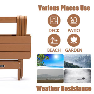 TALE Mesa auxiliar plegable portátil Adirondack, mesa cuadrada de madera de plástico resistente a todo clima y resistente a la decoloración, perfecta para jardín al aire libre, playa, camping, picnic, Ban Amazon