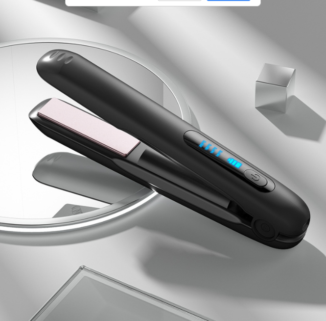 Plancha de pelo inalámbrica Plancha plana Mini 2 en 1 Rodillo USB 5000 mAh Máximo 200 grados Rizador inalámbrico portátil 4 niveles Usos secos y húmedos