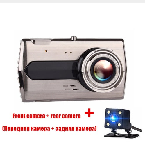 Zinc alloy driving recorder HD night vision Dual-lens double-record 4 inch 1080P reversing image