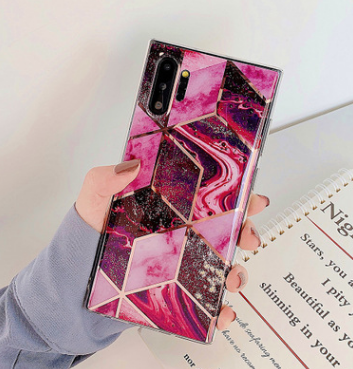 Electroplated marble mobile phone case