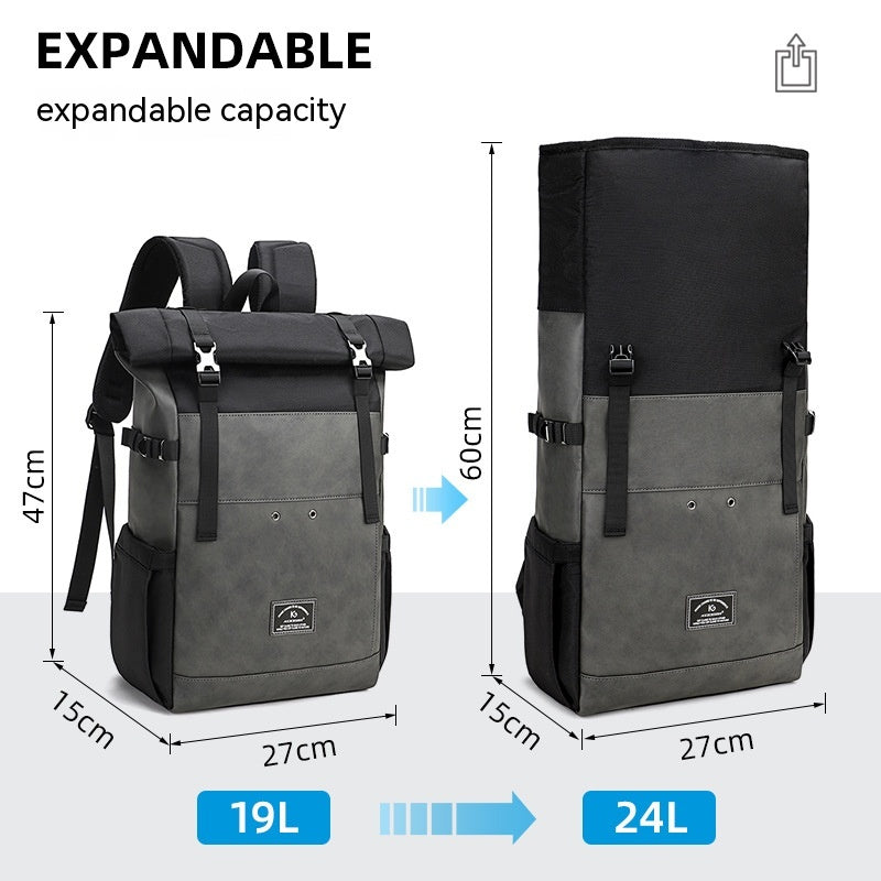 Mochila enrollable de gran capacidad para hombres y mujeres