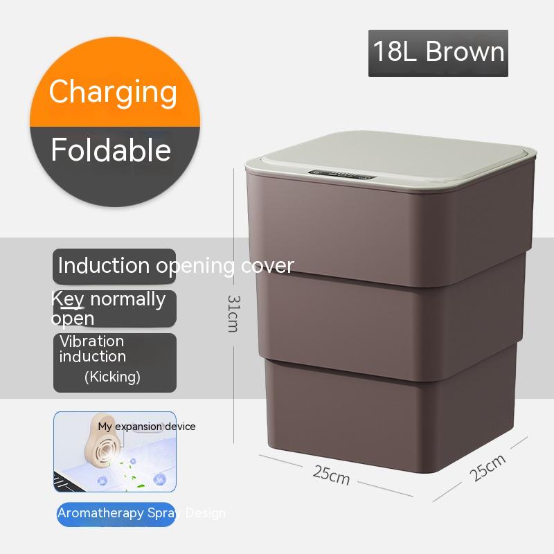 Bote De Basura Inteligente Con Tapa Para Dormitorio Y Sala De Estar Caja De Almacenamiento De Cocina Bote De Basura Caja De Auto Pequeña De Inducción Cubo De Basura Inteligente Automático Contenedor De Basura Inteligente