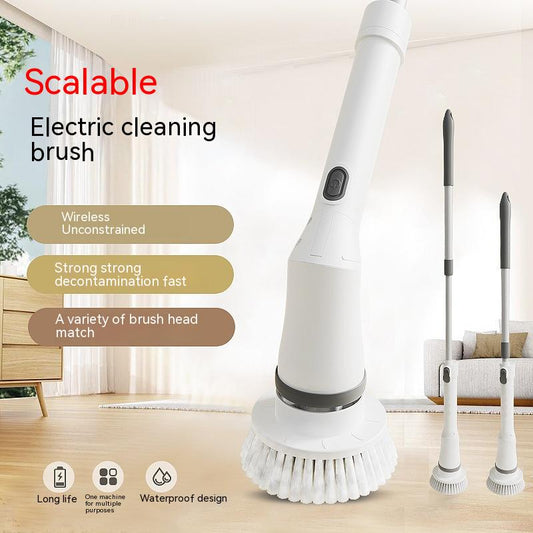 Electric Scrubber Cleaning Wall Long Handle Elbow Telescopic Multifunction Cleaning Brush