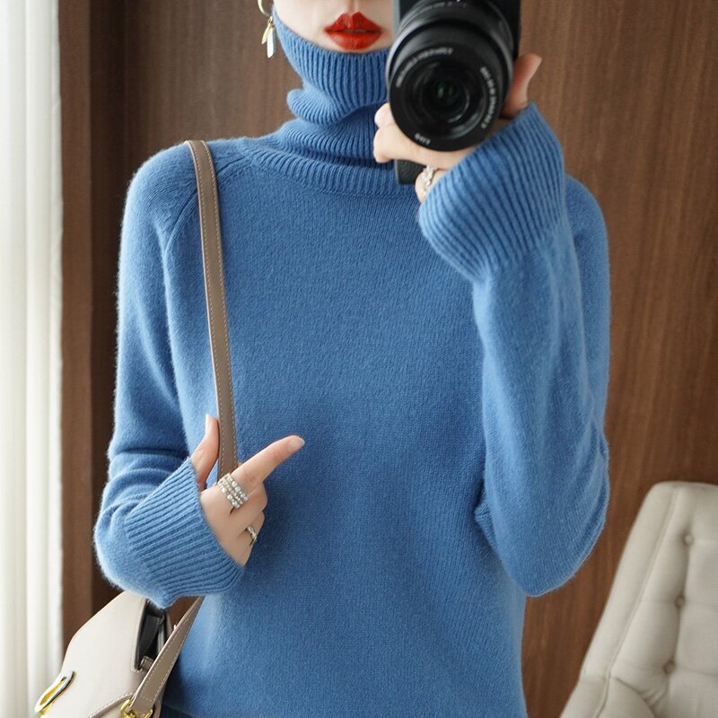 Women's Long-sleeved Bottoming Shirt Slim Slimming High Collar Sweater