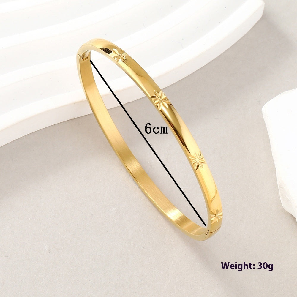 Stainless Steel Snap Joint Bracelet Gold Octagonal