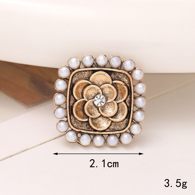 Jeans Button Hole Shoes Diy Accessories Bright Crystal Classic Style Ornament Accessories Upper Pearl Flower