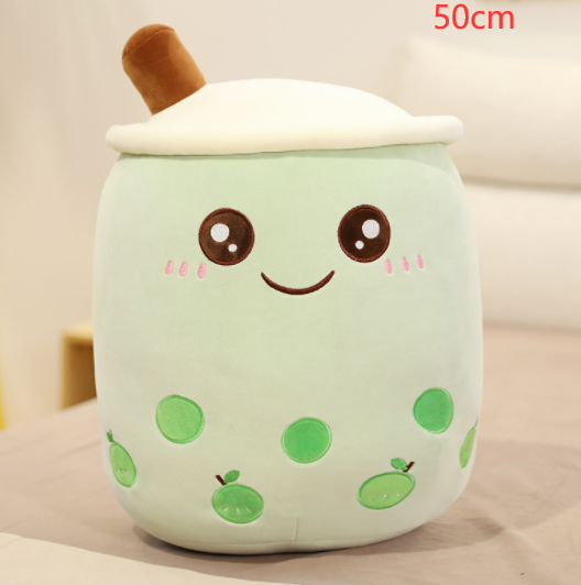 Bonita bebida de frutas de peluche, suave fresa, té de la leche, juguete de taza de té Boba, almohada de té de burbujas, cojín, regalo para niños