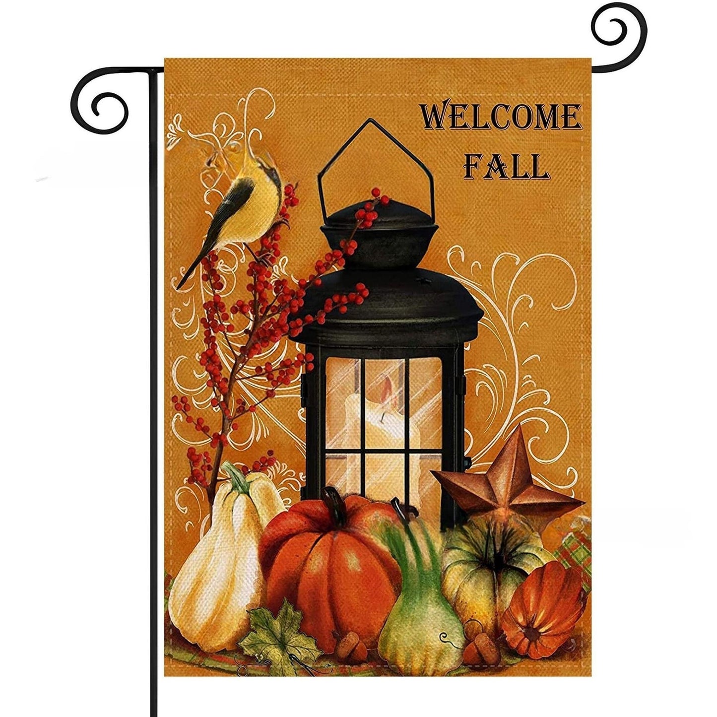 Thanksgiving Garden Banner Unique Pumpkin Flower Decoration Double-sided Printing Flag