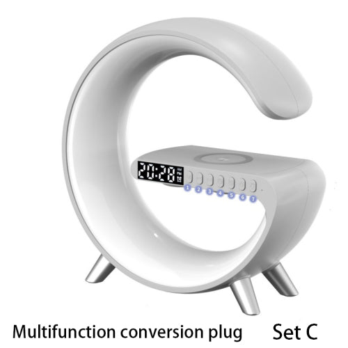 新型智能 G 形 LED 灯蓝牙扬声器无线充电器氛围灯应用程序控制适用于卧室家居装饰