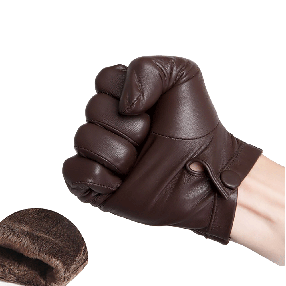 Men's Autumn And Winter Fleece-lined Warm Sheepskin Gloves