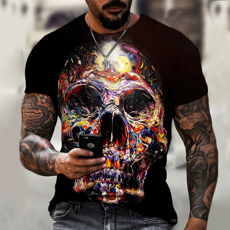 Summer Men's 3D Digital Printing T-shirt Short Sleeve