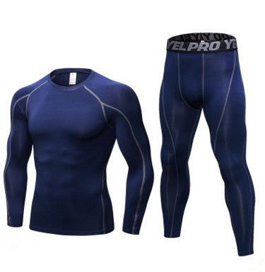 Traje de entrenamiento de compresión para correr para hombre, mallas, camisa de manga larga, pantalones, mallas, traje deportivo, ropa deportiva para Fitness