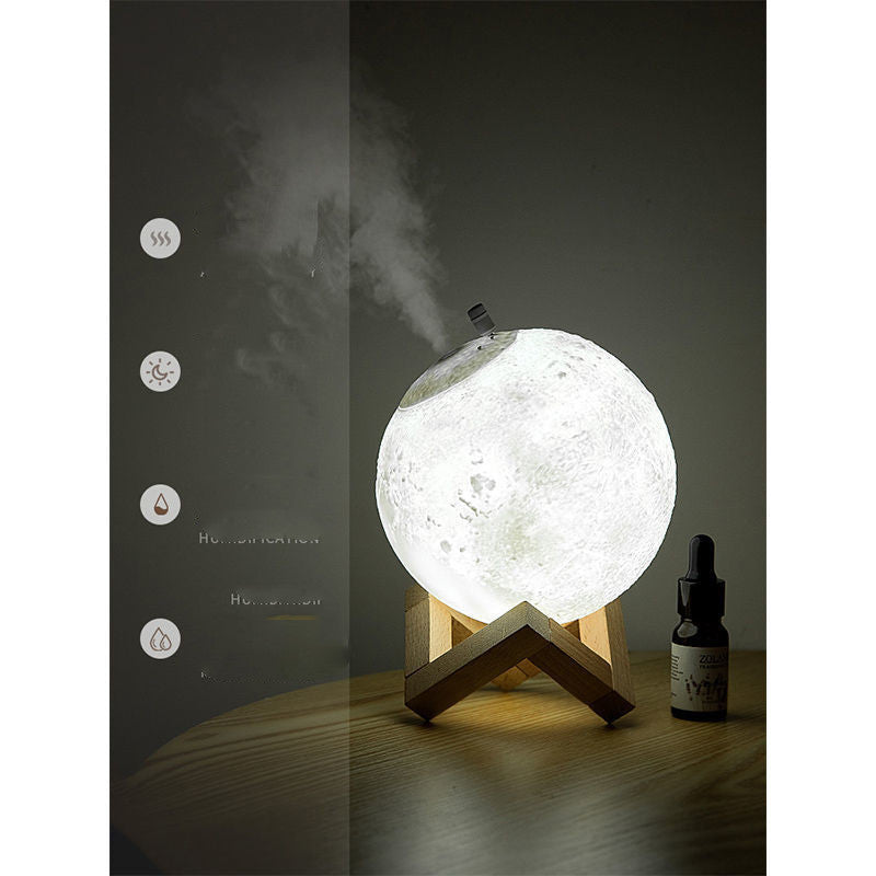 Humidificador Lunar, luz nocturna, aromaterapia para el hogar, pulverizador hidratante para dormitorio, mesita de noche, regalo creativo silencioso