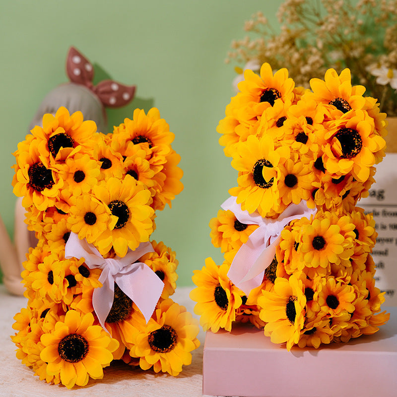 Sunflower Bear Decoration Autumn Thanksgiving Display Show Window Decoration