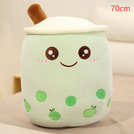 Bonita bebida de frutas de peluche, suave fresa, té de la leche, juguete de taza de té Boba, almohada de té de burbujas, cojín, regalo para niños