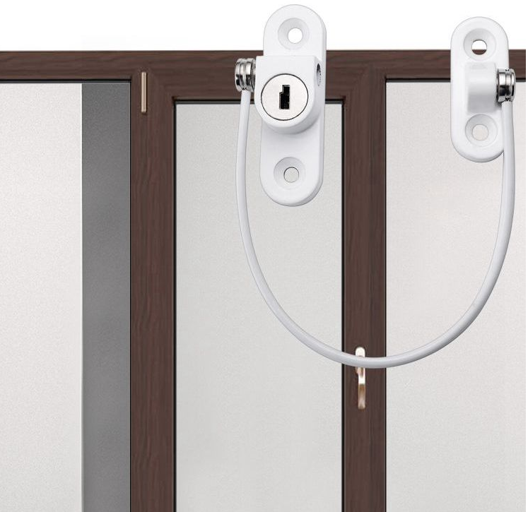 Cerradura de cadena de seguridad para ventana, restrictor de bloqueo de Cable de ventana, cerradura de ventana multifuncional, protector de seguridad de puerta para seguridad del bebé, 1 Uds.