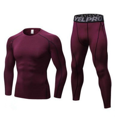 Traje de entrenamiento de compresión para correr para hombre, mallas, camisa de manga larga, pantalones, mallas, traje deportivo, ropa deportiva para Fitness