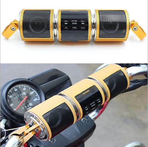 Motorcycle Bluetooth Music Player MP3 Motorcycle Stereo Speaker FM Radio Adjustable LED Screen