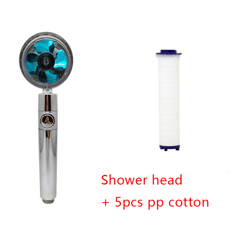 Cabezal de ducha con flujo de ahorro de agua, rotación de 360 ​​grados con ventilador pequeño, boquilla de pulverización de alta presión para lluvia ABS, accesorios de baño