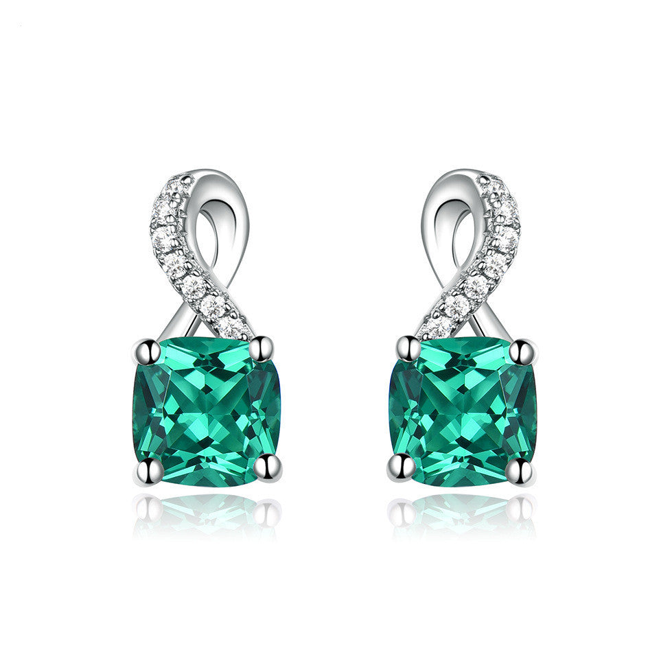 Emerald Drop Earrings With Diamonds