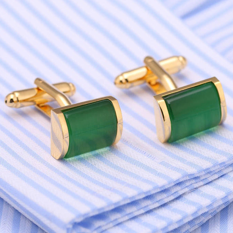 Fashion Emerald Green Opal Cufflink