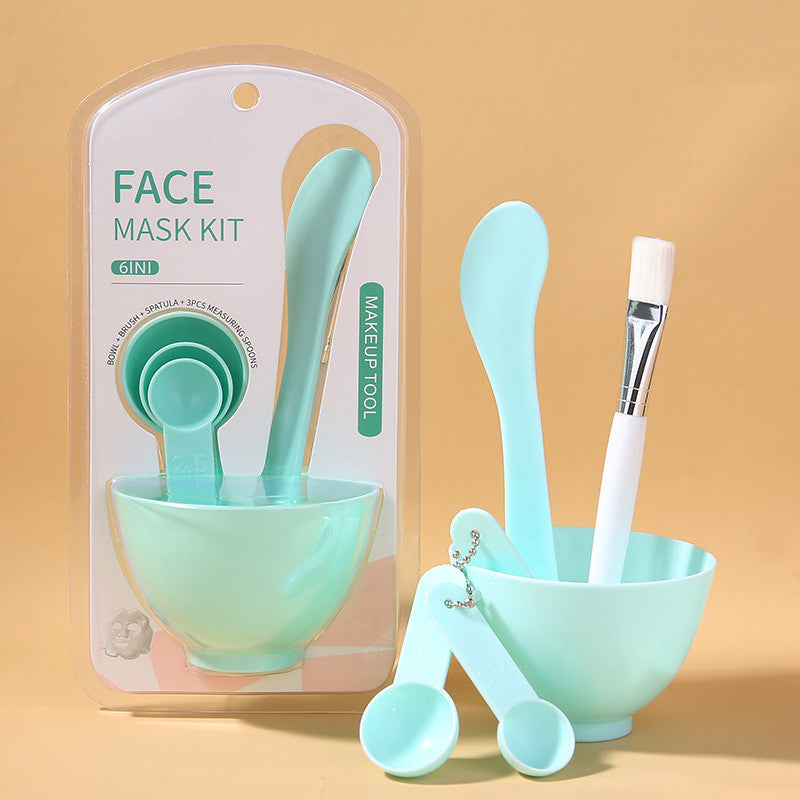 Six-piece Portable Solid Color DIY Mask Bowl Tool Set