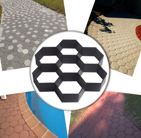 Molde de pavimentación de jardín ultraligero, molde hexagonal de lujo