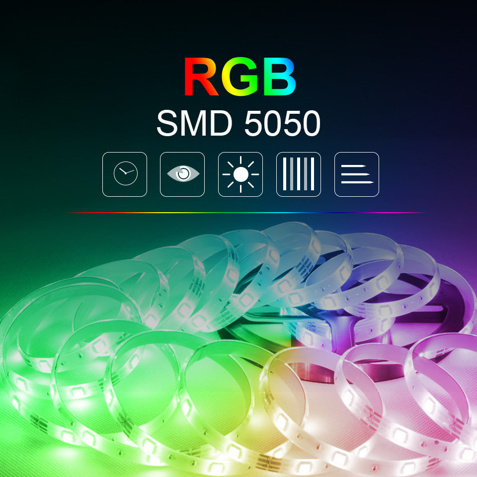 Tiras de luces LED flexibles RGB 5050 SMD 12V CC