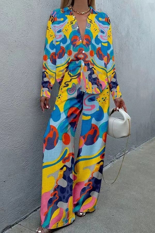 Digital Printing Fashion Ladies Long-sleeve Suit