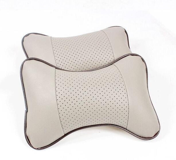 2 PCS Leather Car Neck-Rest Pillow with Multi Color