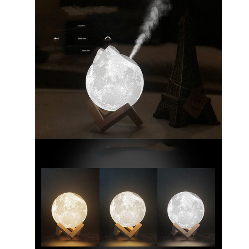 Humidificador Lunar, luz nocturna, aromaterapia para el hogar, pulverizador hidratante para dormitorio, mesita de noche, regalo creativo silencioso