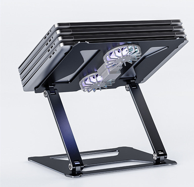 Soporte de mesa plegable para computadora portátil con ventilador de enfriamiento doble