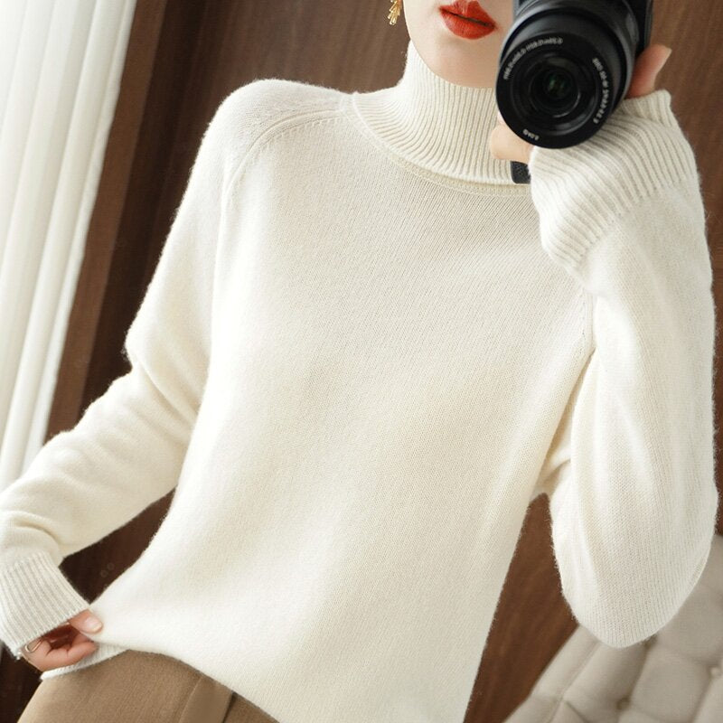 Women's Long-sleeved Bottoming Shirt Slim Slimming High Collar Sweater