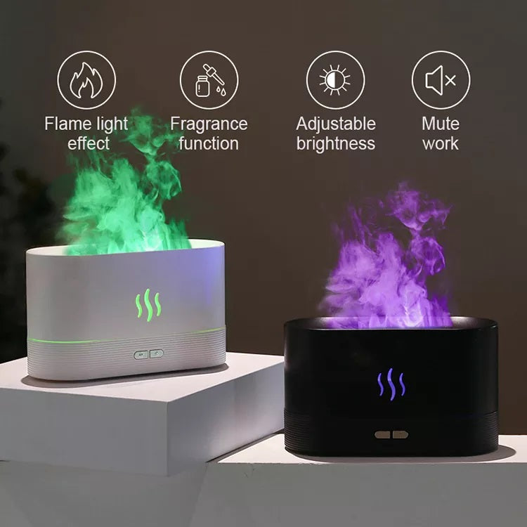 Humidificador de llama ultrasónico USB, difusor de Aroma de llama de fuego de aceite esencial colorido Led RGB, superventas, 2022