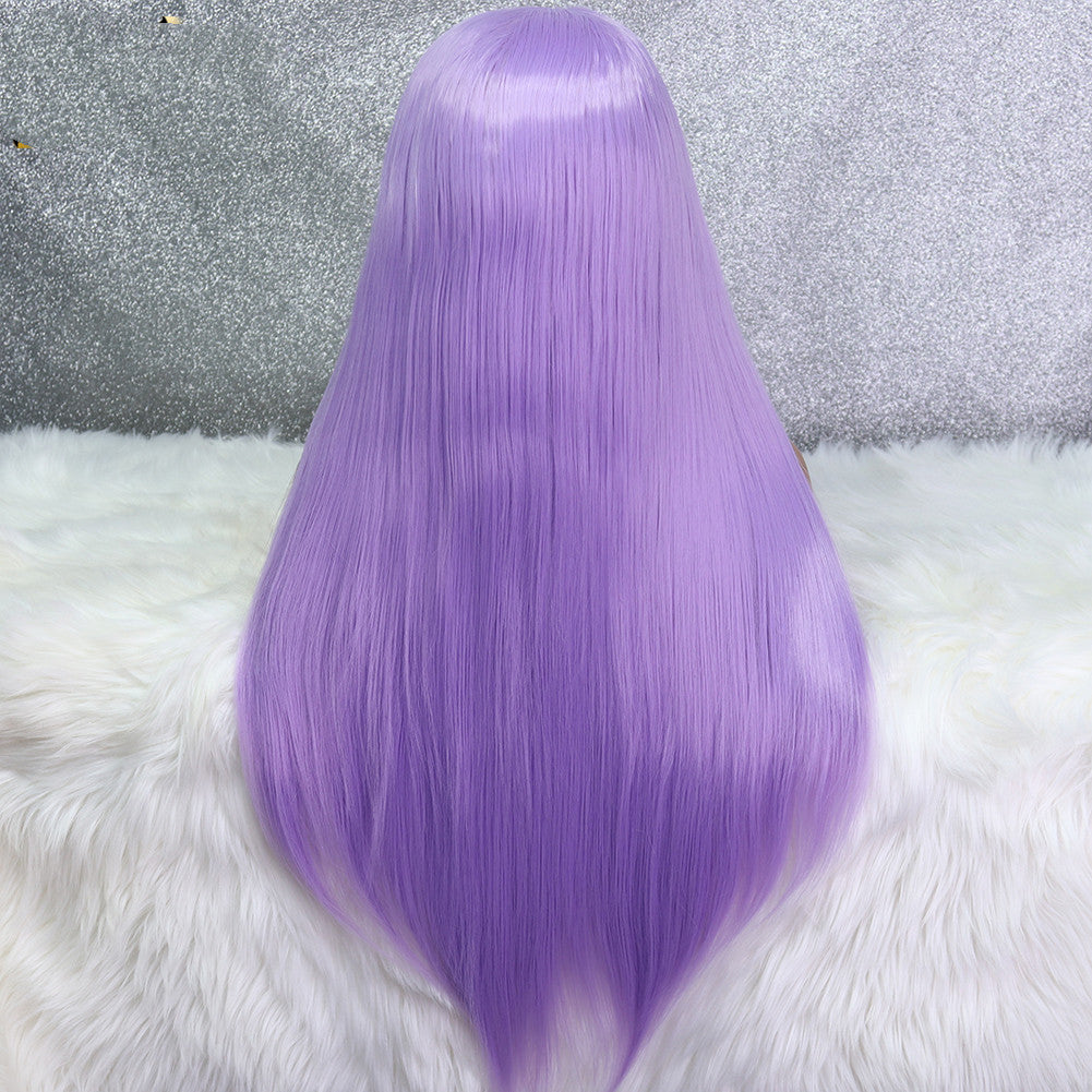 Wig Female Purple Chemical Fiber Front Lace Natural Girl Headgear