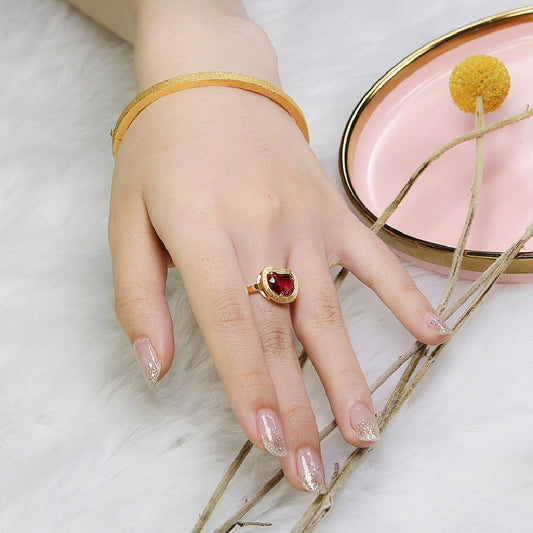 Fashion Luxury Silver Ruby Ring