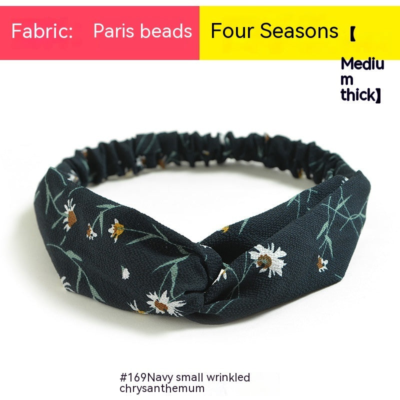 Bohemian Style Elastic Cross Chiffon Headband For Women